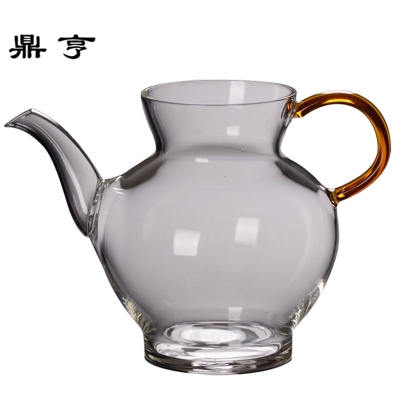 鼎亨一禅茶事 仿古玻璃耐高温耐热泡茶杯公杯公道滤茶玻璃杯公道