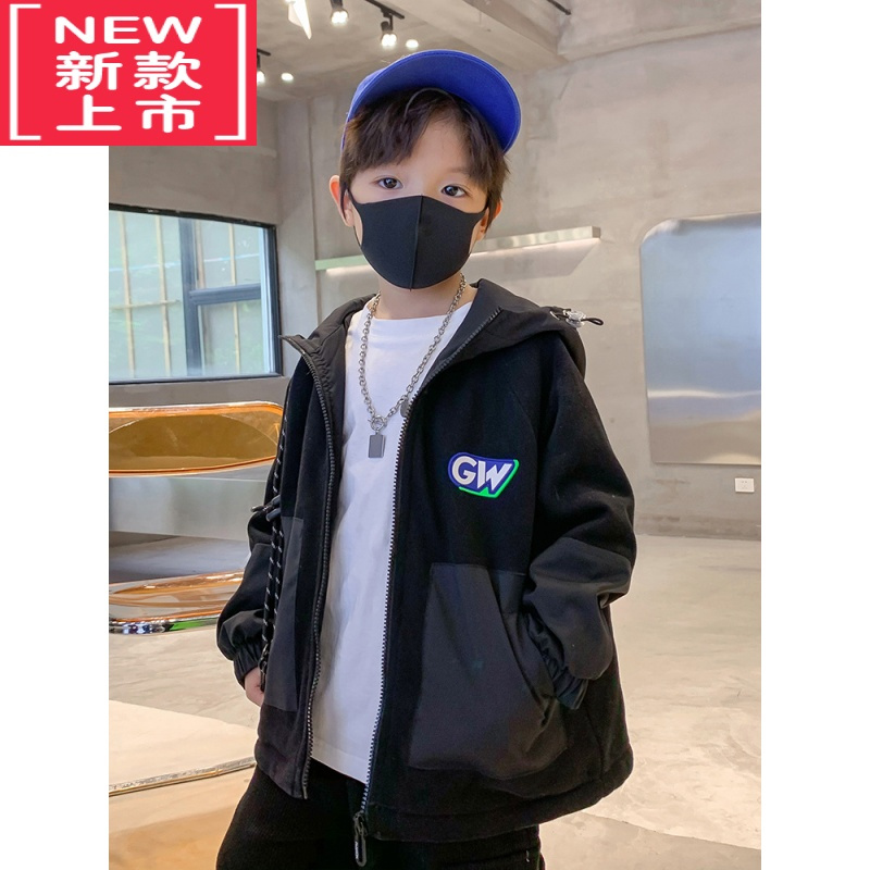 可莉允男童冬季轻薄羽绒棉服2022新款儿童洋气外套秋冬季夹棉加厚帅气潮