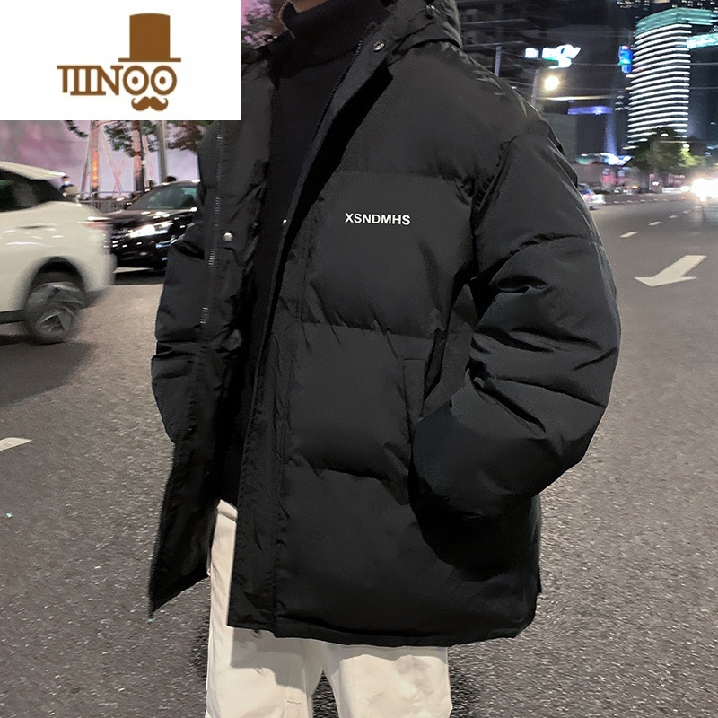 YANXU雪山雕棉衣外套男士2023新款潮牌袄子加厚保暖男装羽绒棉服高清大图