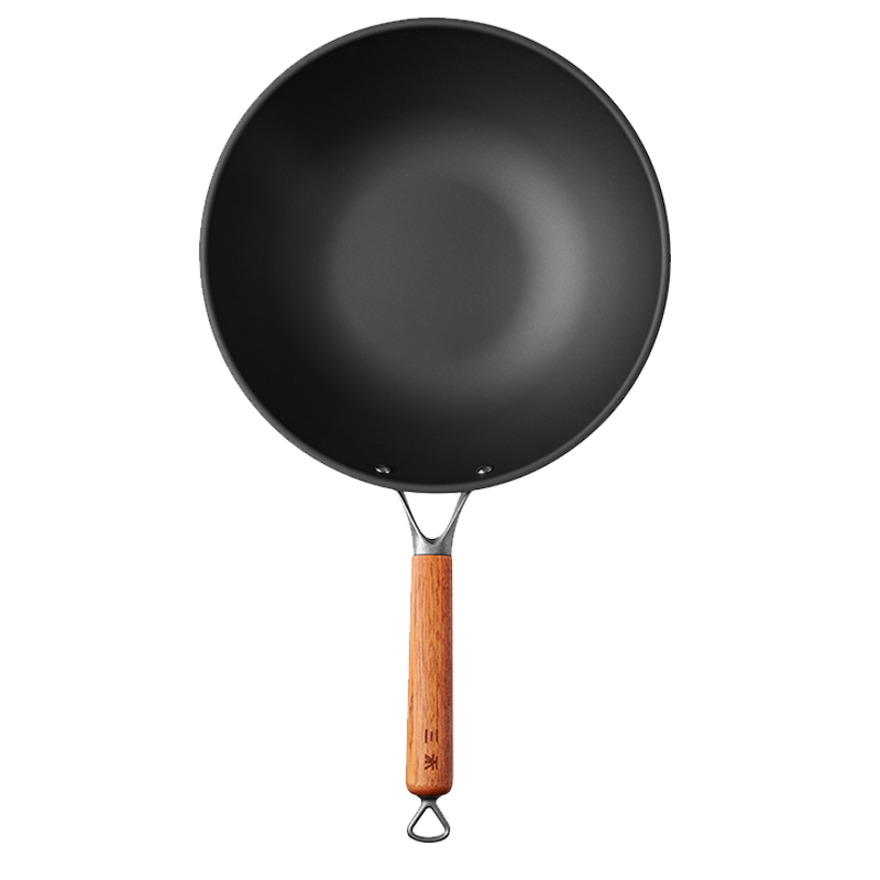 三禾(SANHO)窒氮轻铁锅无涂层熟铁锅家用炒菜锅窒氮防锈炒锅少油烟轻铁锅32CM