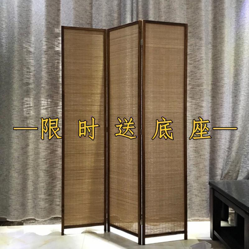 BONJEAN中式屏风隔断折屏客厅简易屏风做旧复古民俗屏风茶室书房屏风隔断高清大图