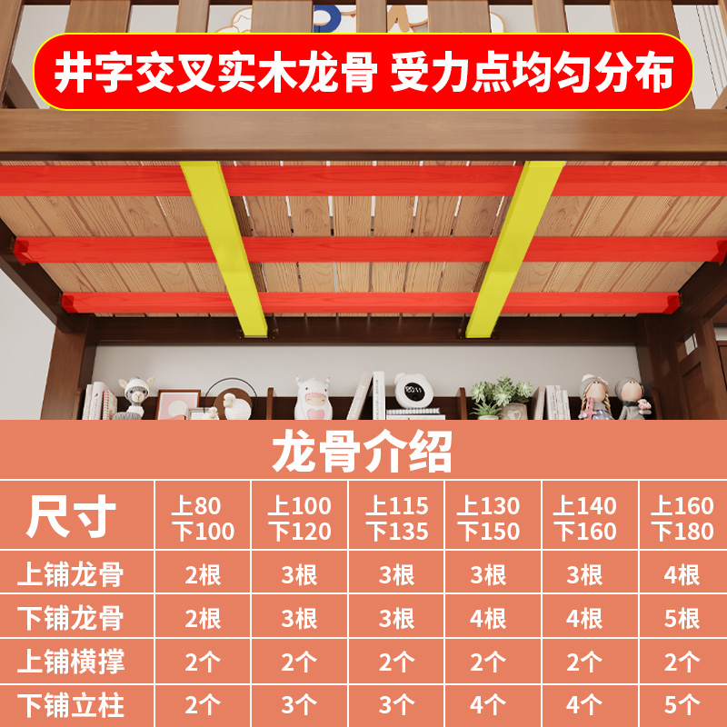 上下铺双层床两层上下床高低床实木子母床交错式小户型木床儿童床5231高清大图