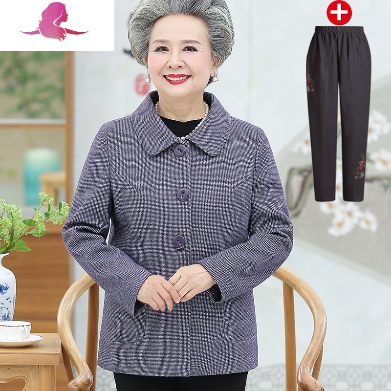 艳如飞中老年人女装秋装外套洋气奶奶气质老人妈妈6070岁80太太服装春