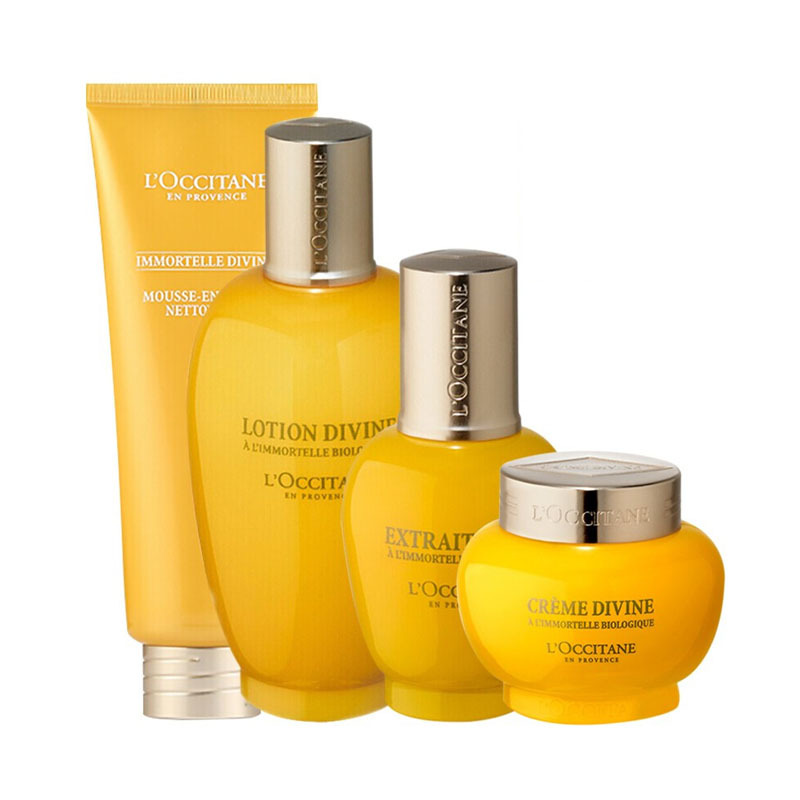 loccitane欧舒丹蜡菊赋颜御龄女士面部护肤套装礼盒4件抗皱套装洁面