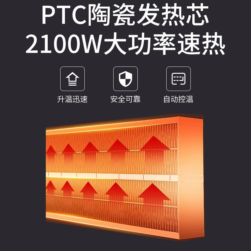 格力(GREE)暖风机NTFG-X6021B取暖器电暖器热风机电暖器气烤火炉办公室家用客厅大面积浴室 四档可调 倾倒断电高清大图