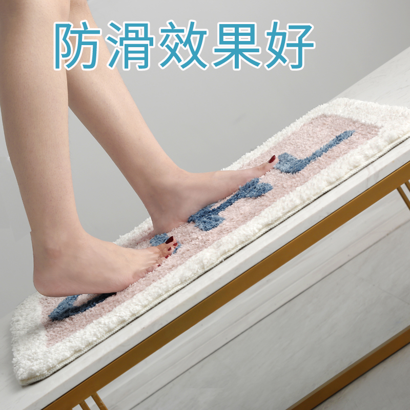 韩式浴室吸水地垫卫生间口速干卧室地毯垫进脚垫防滑垫子小 三维工匠高清大图