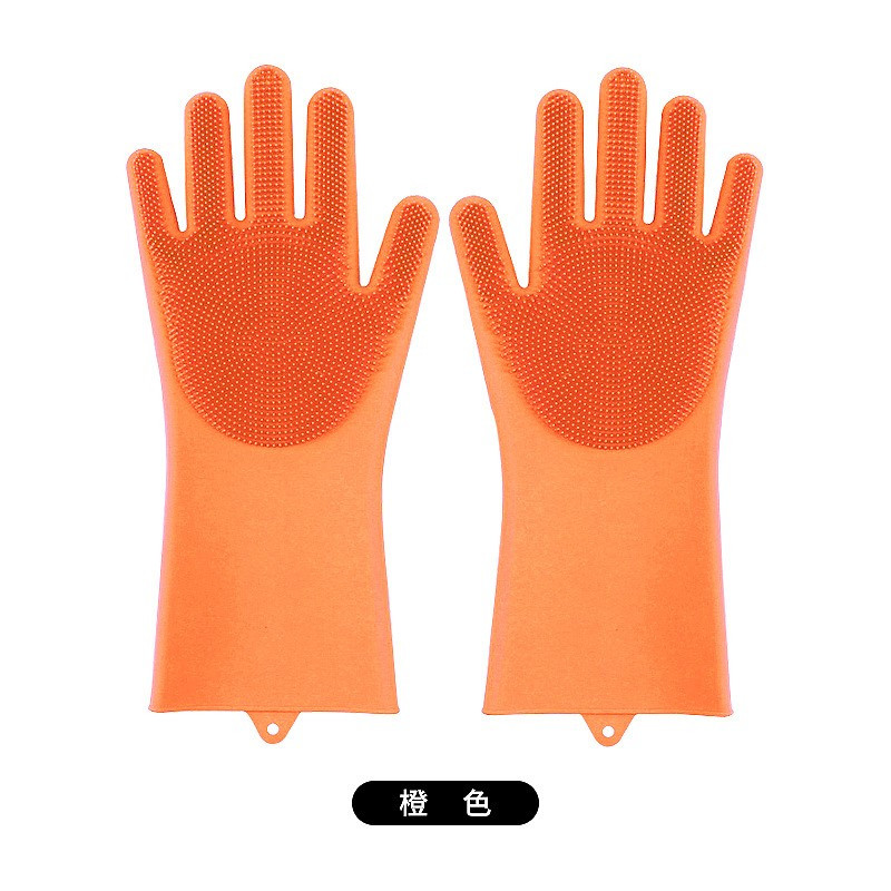 绿色s硅胶清洁防水家务防烫家务手套宠物免洗厨房洗碗手套硅胶手套