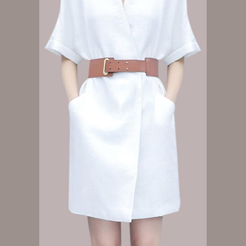 高端气质名媛连衣裙女2021年夏季新款女装短裙小个子修身显瘦裙子 白色连衣裙[送腰带+送吊带] XL
