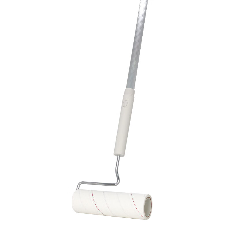 丽佳邦16cm长杆粘毛器可撕式卷纸短长柄二合一地毯清洁滚 炊烟灰短柄套装 加长伸缩杆高清大图