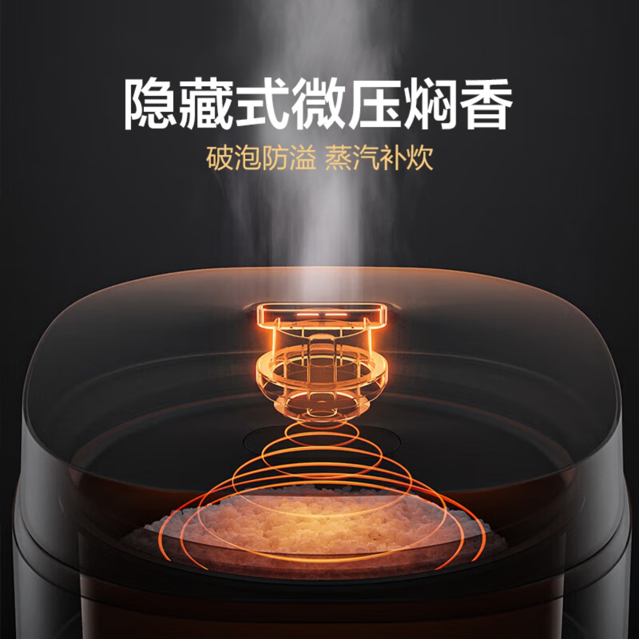 美的(Midea)电饭煲家用电饭锅5L大容量4-5-8-10人多功能智能预约柴火饭煲汤煮粥蛋糕不粘内胆微压煮饭锅 灰黑色高清大图