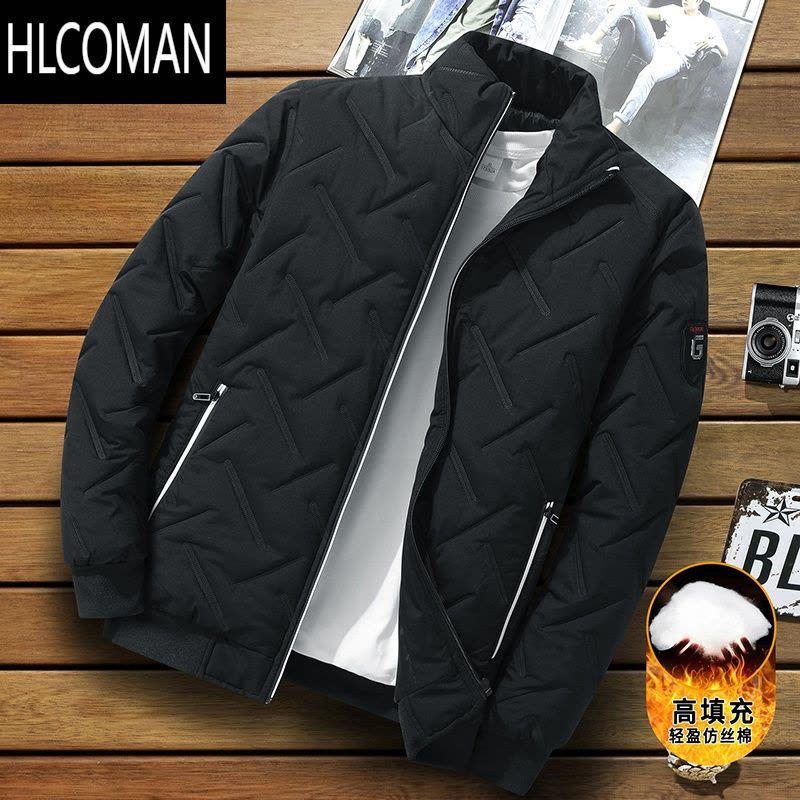 HLCOMAN加厚p暖棒球领新款棉衣男冬季外套宽松韩版御寒大码工装夹克棉袄图片