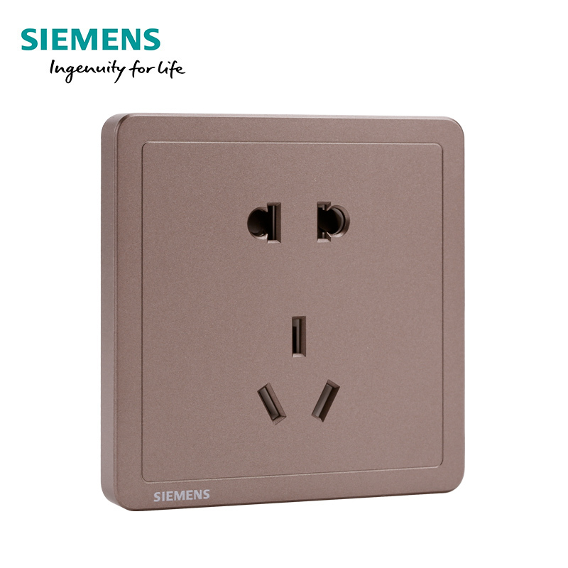 西门子(SIEMENS)开关插座面板致典曦金褐86型五孔USB空调16A 电源插座墙壁暗装