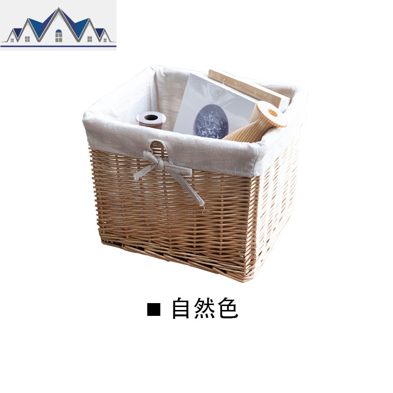 梵鱼 藤编桌面收纳筐 编织衣服收纳箱整理箱零食玩具收纳盒小号 三维工匠高清大图
