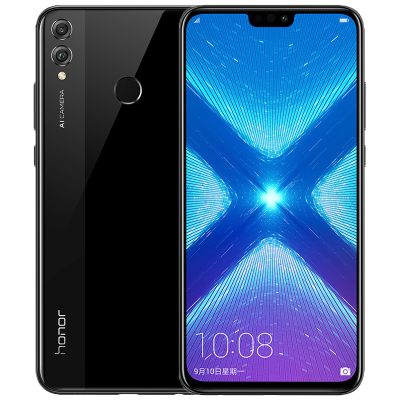 荣耀(honor) 8X 4GB+64GB 幻夜黑 移动联通电信4G 双卡双待 91%屏占比 2000万AI双摄全面屏手机