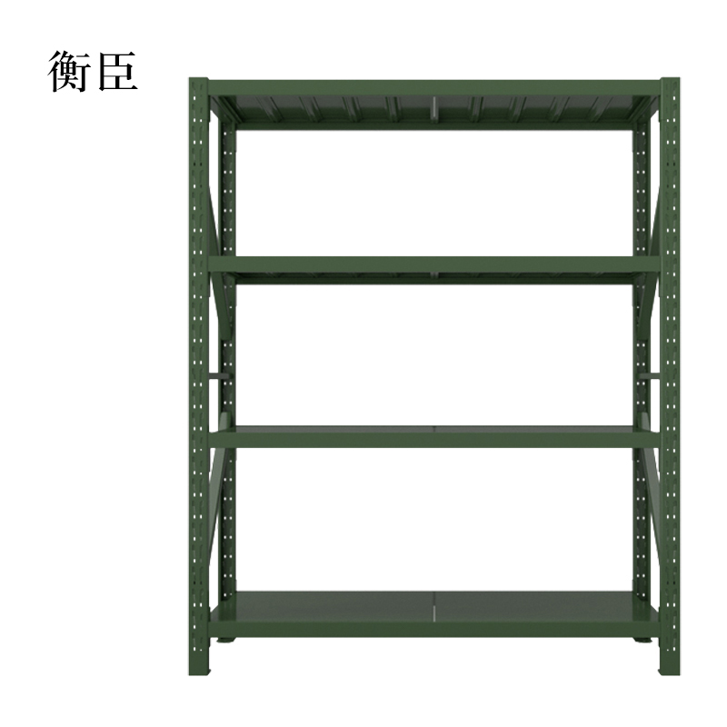 衡臣农具摆放架器材架军绿色拆装盾牌货架1.5米长存放架1500*600*2000