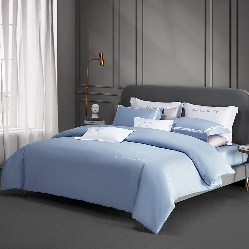 单品-床上用品1:梦洁家纺长绒棉四件套200*230cm高清大图