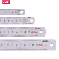 得力deli钢直尺不锈钢尺子直尺铁尺子15cm/20cm/30cm/50cm多种规格可选