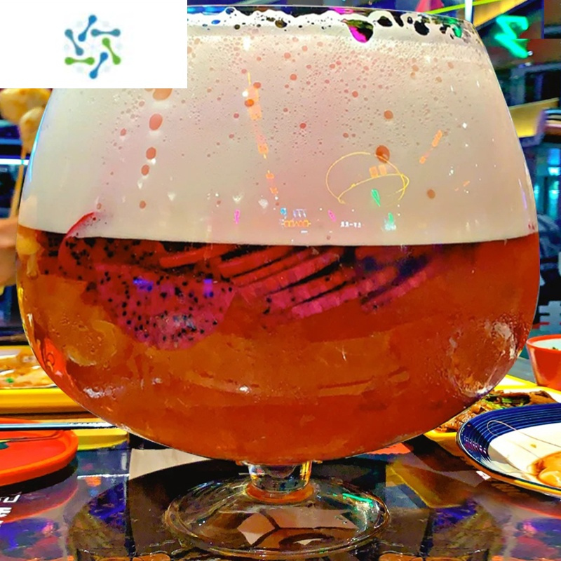 杯超大酒杯大号酒杯型鱼缸特大号红酒杯大容量高脚巨型啤酒杯5000毫升