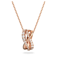 SWAROVSKI 施华洛世奇 TWIST人造仿水晶吊坠灵动交错交叉螺旋造型项链 镀玫瑰金色 送女友礼物 5620549