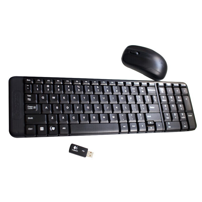 罗技(Logitech)MK220 键鼠套装 无线键鼠套装 办公键鼠套装 黑色 带无线2.4G接收器
