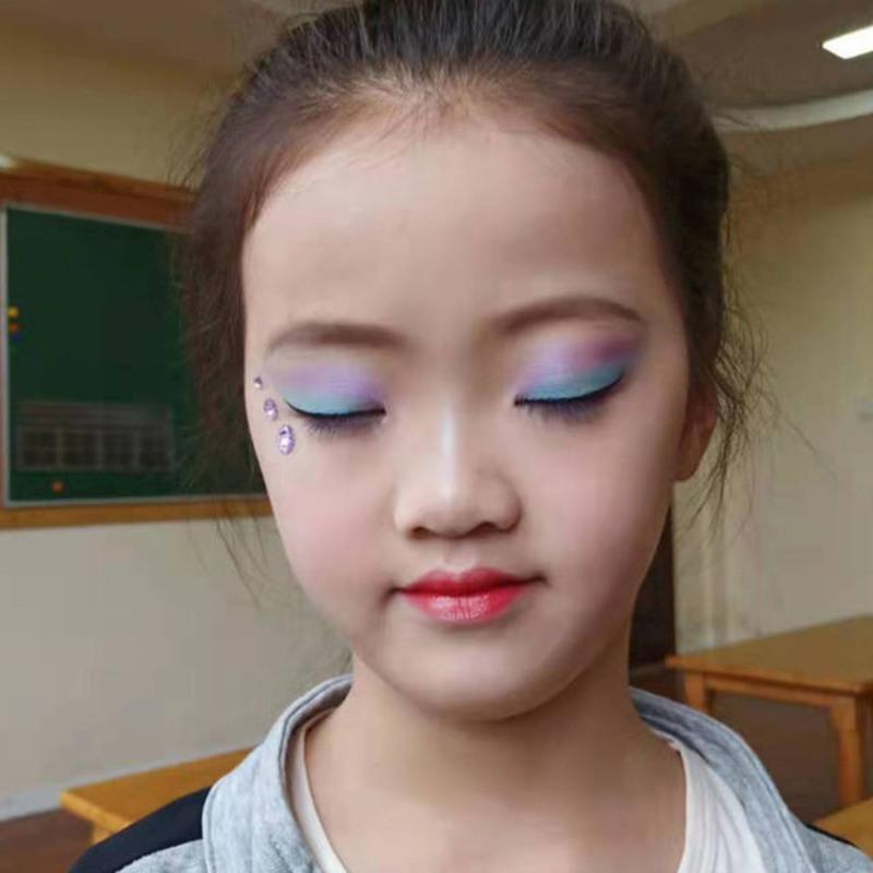 珠光蓝色系孔雀蓝儿童眼影盘闪片星星舞台化妆品6色眼影05#>800_800