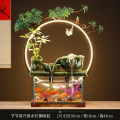 循环流水器生财摆件招财景观鱼缸创意家居办公室客厅开业乔迁礼客 均码 节节高升流水灯圈鱼缸