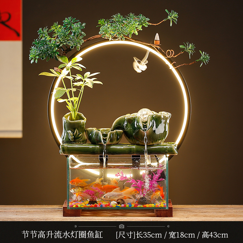 循环流水器生财摆件招财景观鱼缸创意家居办公室客厅开业乔迁礼品
