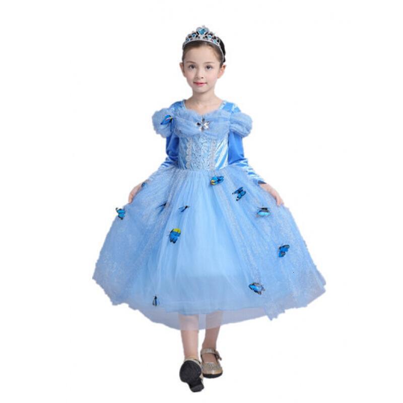 冰雪奇缘艾莎公主裙女童儿童夏装连衣裙灰姑娘裙子短袖六一礼服夏