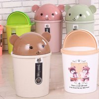 垃圾桶家用创意卫生间带盖卧室办公室塑料卡通翻盖垃圾桶简约生活日用清洁工具