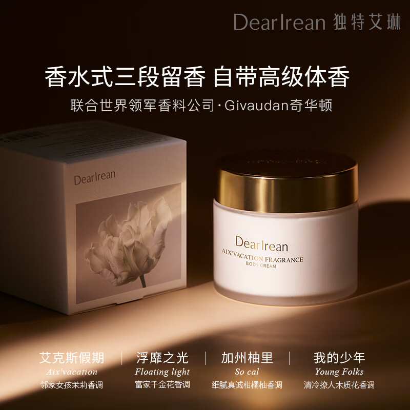 独特艾琳 180g 香氛身体冷霜艾克斯假期(玻璃瓶款) (单位:瓶)高清大图