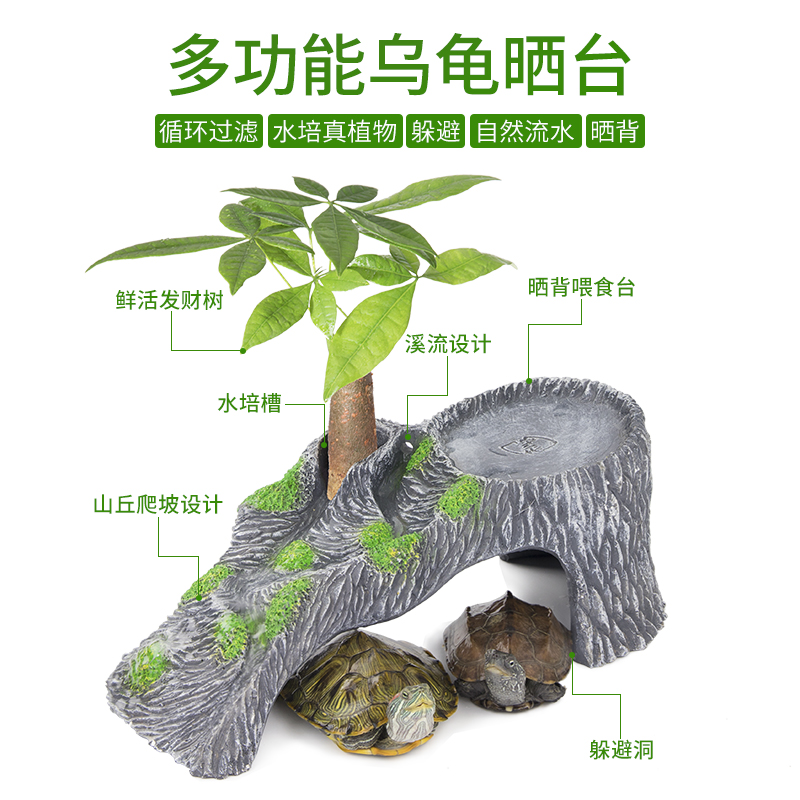乌龟缸带晒台水陆缸玻璃大型巴西龟特大号养乌龟专用缸家用小鱼缸高清大图