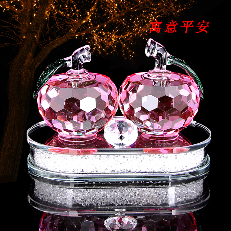 水晶苹果香水瓶座汽车摆件车载装饰水钻底创意礼品车内摆饰