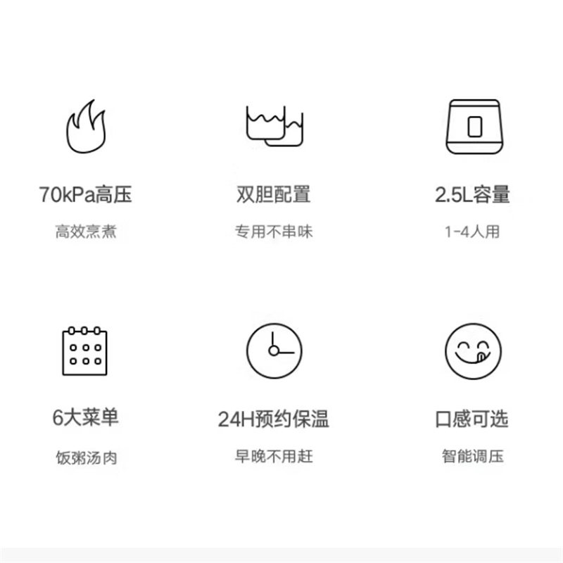 anKale电压力锅AJL-25YL14家用智能电高压锅 2.5L电压力锅双胆家用高清大图