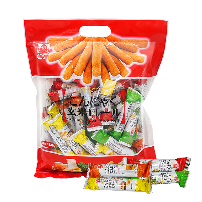 中国台湾 北田蒟蒻糙米卷综合味礼包450g/袋 休闲零食年节礼包组合