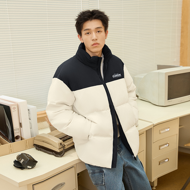 361°羽绒服男冬季新款情侣加厚黑色短款面包服保暖fufu休闲外套女高清大图