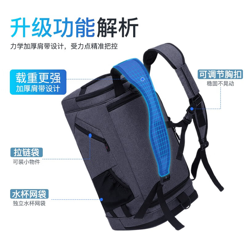 维多利亚旅行者(VICTORIATOURIST) 健身包旅行包 手提袋7050 灰色高清大图