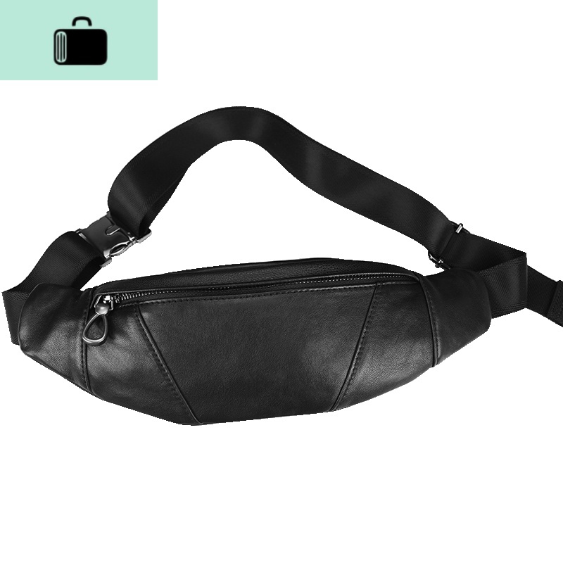 胸包男皮头层皮跑步休闲小手机腰包运动户外单肩斜挎包新款newlake