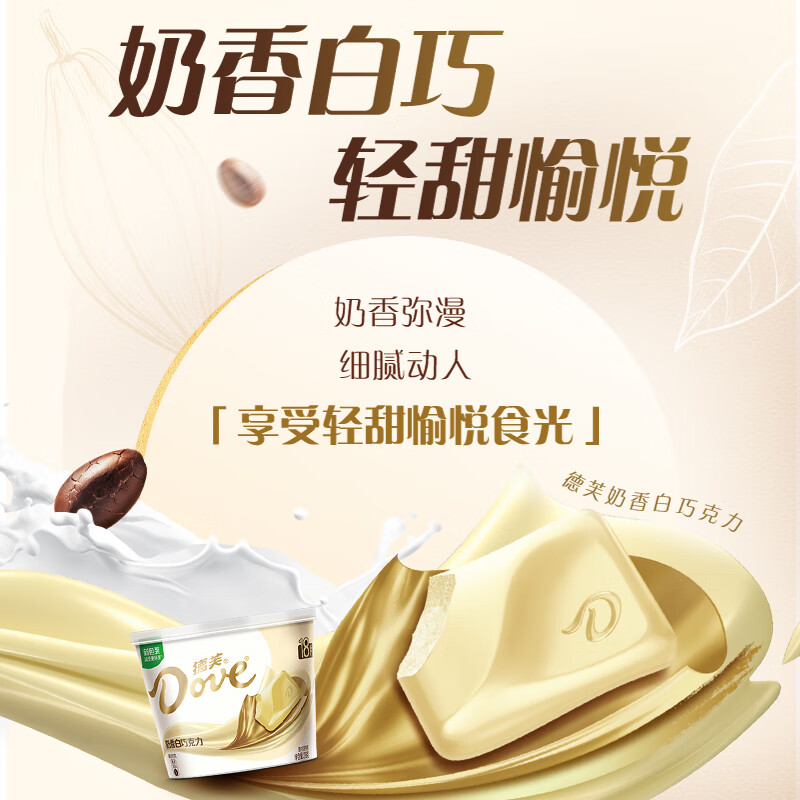 德芙全家桶 奶香白巧克力 碗装18粒216g 休闲零食 糖果 生日礼物高清大图