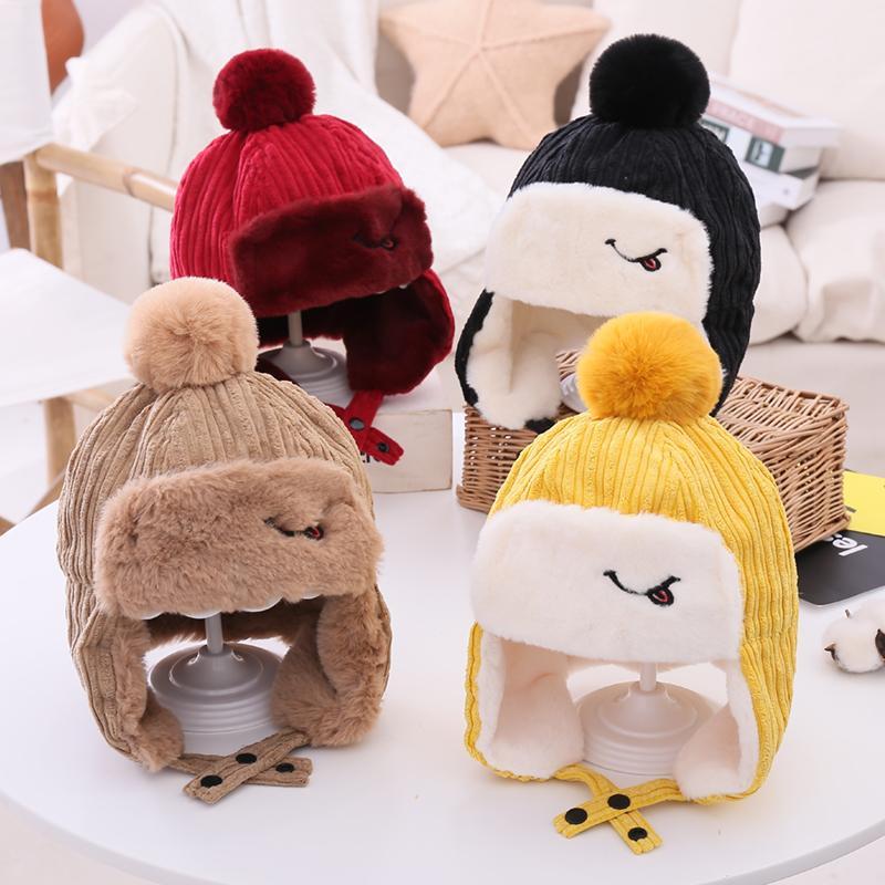 宝宝帽子秋冬男童女童加绒保暖雷锋帽儿童护耳帽加厚冬季帽子