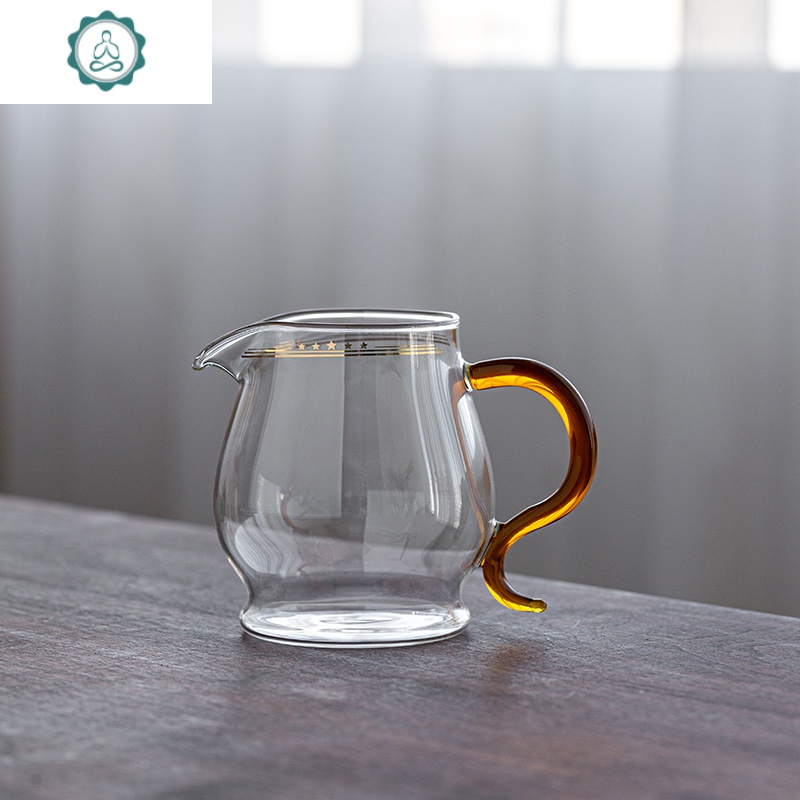 台湾76玻璃公道杯茶漏套装加厚耐热透明大号茶海泡茶匀杯分茶器封后企鹅公道杯400 茶色手把 茶具图片 高清实拍大图 苏宁易购