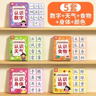 识字书幼儿认字早教安静书儿童启蒙幼儿园认字全套宝宝识字卡片 【5本装❤共378字】食物+数字+天气+身体+颜色