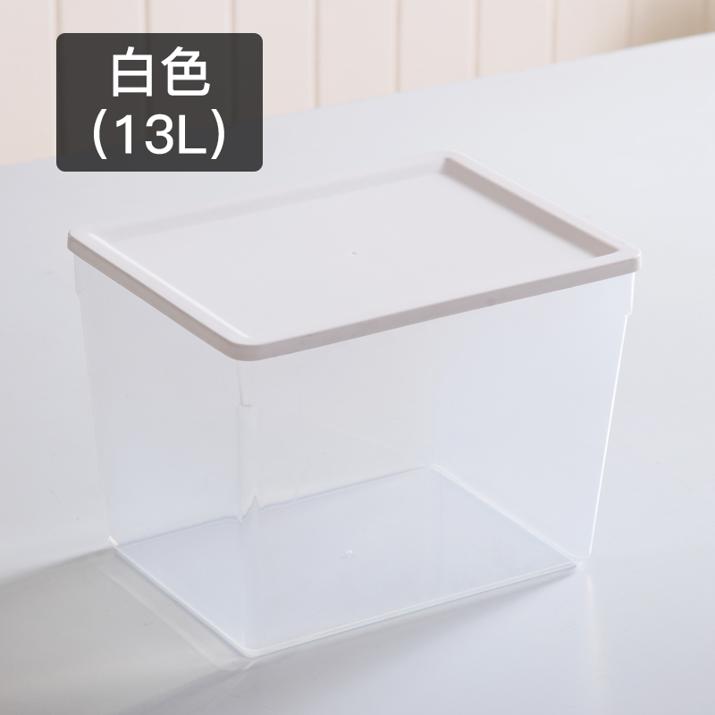 厨房冰箱收纳盒食品食物整理盒蔬菜五谷杂粮保鲜盒塑料冷冻密封盒|白色(13L)