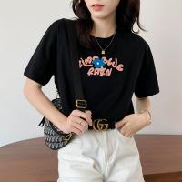 PASS2022年夏季新品短袖女夏上衣时尚简约气质减龄显瘦女式t恤
