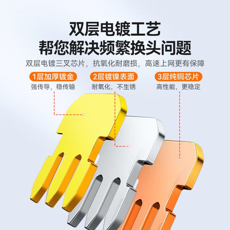 山泽(SAMZHE)六类网线水晶头 6类千兆网络接头 CAT6工程级RJ45电脑连接器 适用超六类非屏蔽网线10个 WL图片