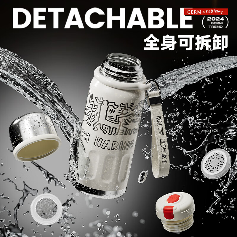 格沵 凯斯哈林系列迷你律动保温杯GE-KH24AW-B118星光游乐园 580ml高清大图