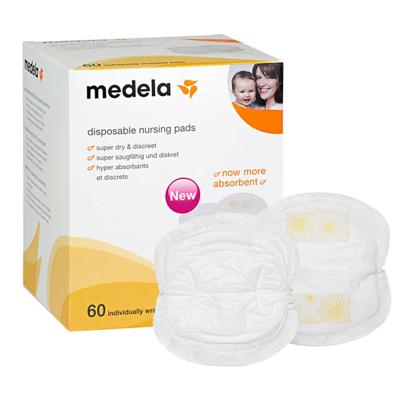 美德乐Medela经典款防溢乳垫（60片装）乳片隔乳垫乳贴强力吸水材质触感轻柔一次性奶垫奶片母乳垫经典透气装