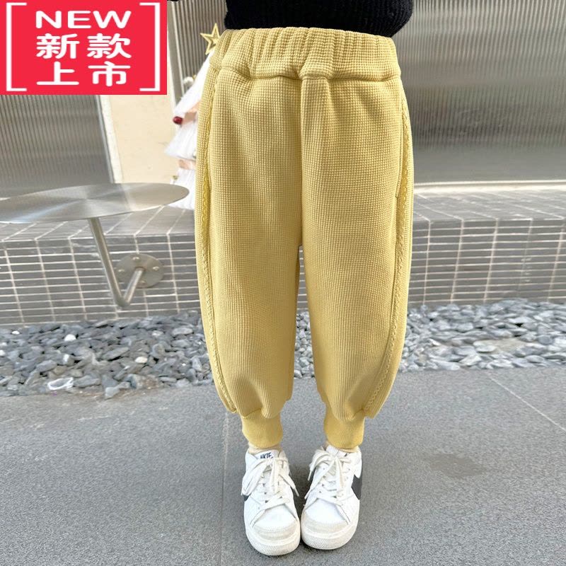 可莉允女童加绒卫裤2022冬季新款儿童加厚休闲裤宝宝保暖束脚裤保暖裤图片