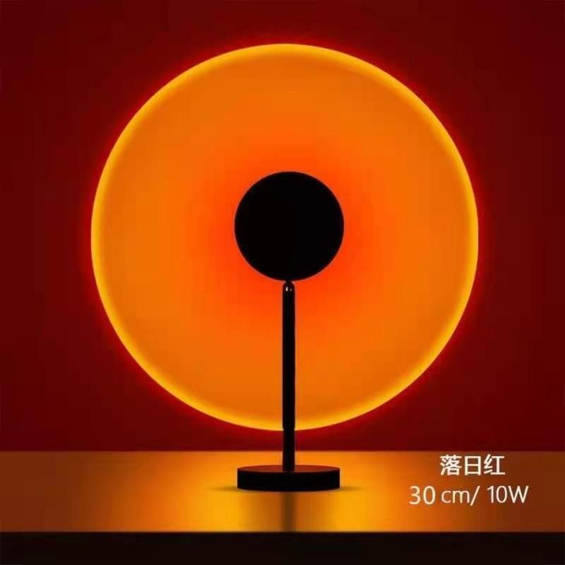 日不落灯mandalaki艺术夕阳创意装饰设计投影彩虹网红落地灯 USB伸缩杆夕阳红