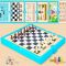 儿童跳棋木制多功能游戏棋类成人玩具五子棋象棋小学生|+蛇棋+斗兽棋+中国象棋