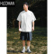 HLCOMANBDLS CityBoy日系休闲宽松纯色印花短袖T恤男夏季新款圆领上衣男